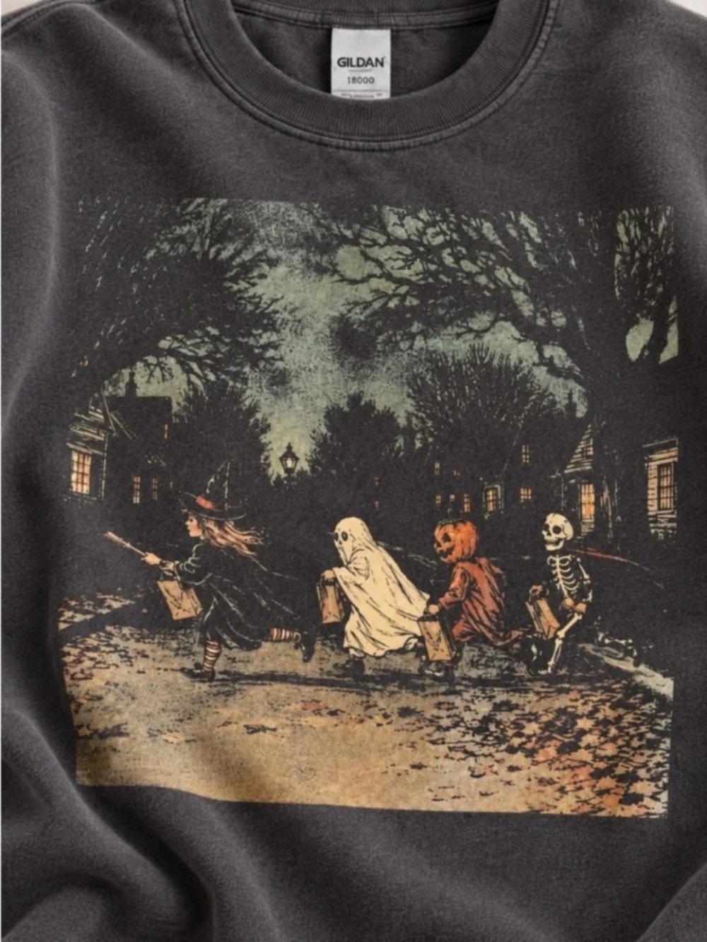 Charcoal Halloween Graphic Sweatshirt - Picture 2 of 3